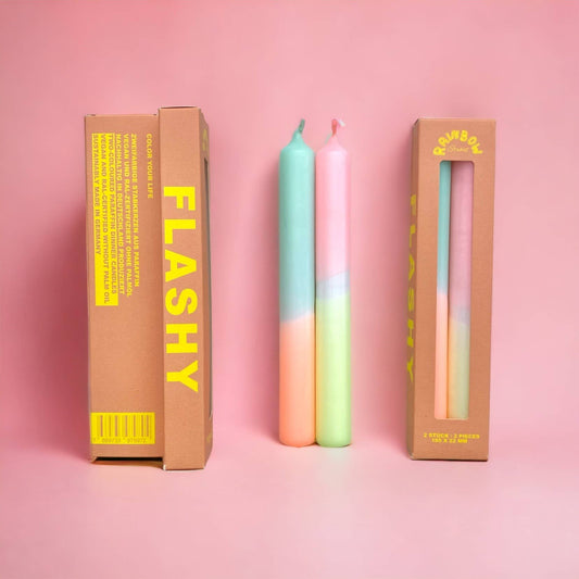 Rainbow Studio * Flashy Neon-Kerzen, 2er-Set