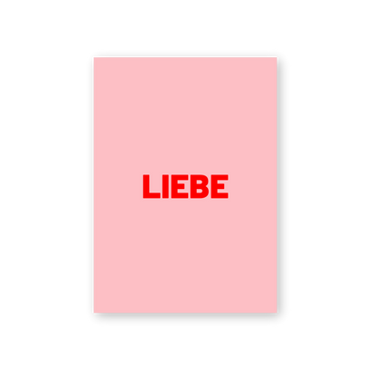 Postkarte - LIEBE rosa-rot