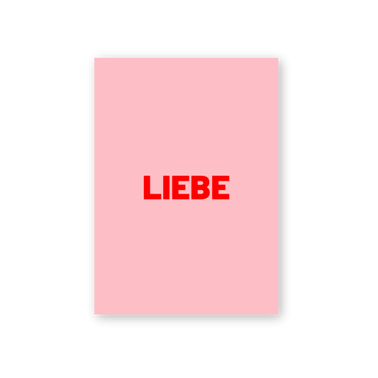 Postkarte - LIEBE rosa-rot