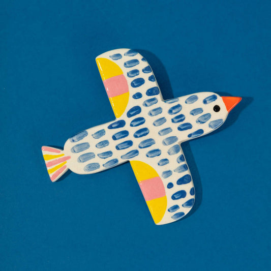 Vogel Tiefblau / Keramik Hängend