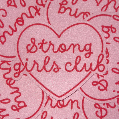 Strong girls club - Sand Glitzer Vinyl Sticker