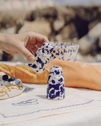 Moderner Salz- und Pfefferstreuer 9cm / Weiß und Blau PERSIA