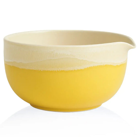 Matcha Latte Schale Chawan mit Ausgießer "Fuji Gelb", 450 ml