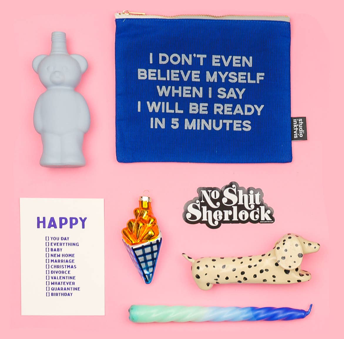 Happy you day Geburtstags-Postkarte „Whatever“ im Risograph-Druck