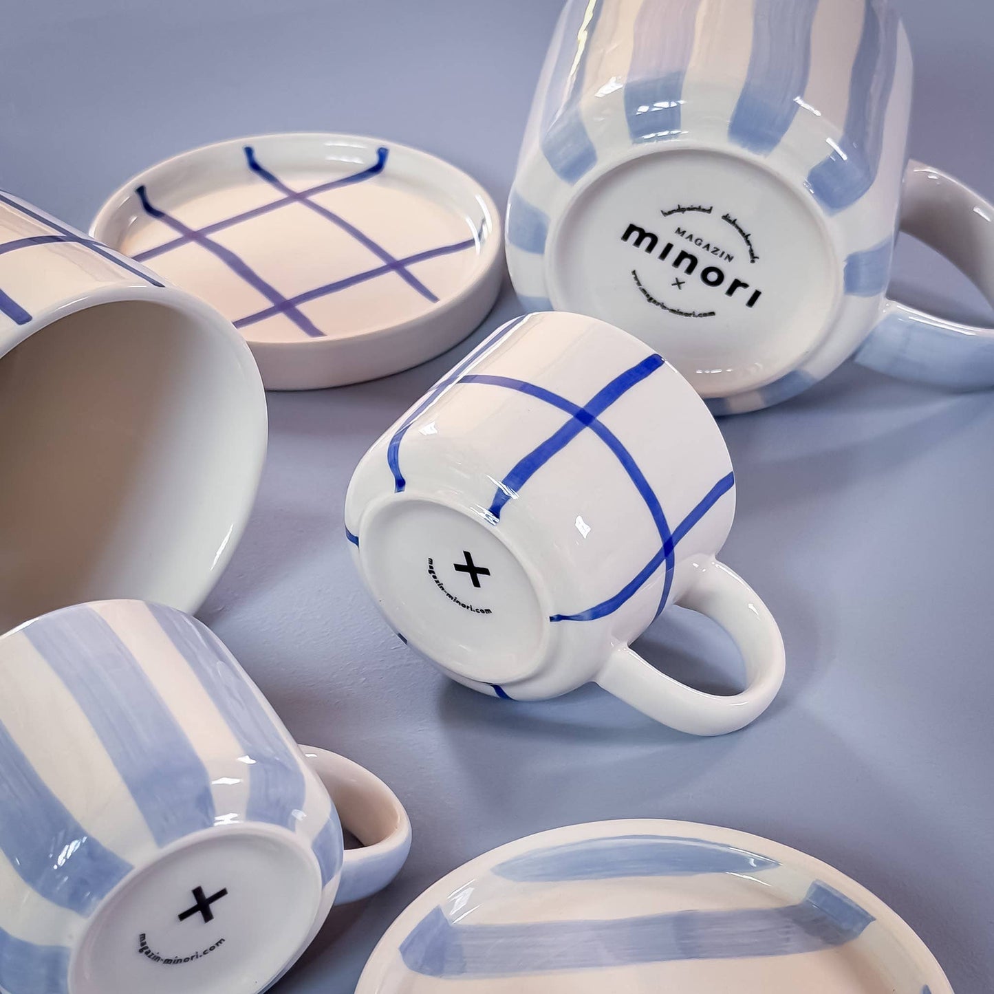 Espresso  Stripes - morning  azzurro (2er Set - 4 Teile)