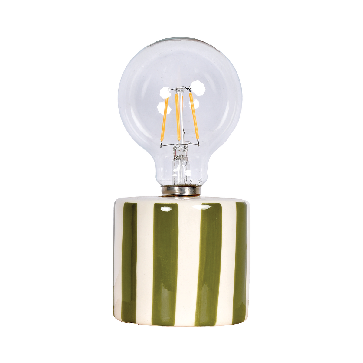 LED-Deko Rayure khaki, batteriebetrieben, Ø 8,8 H 17,5 cm