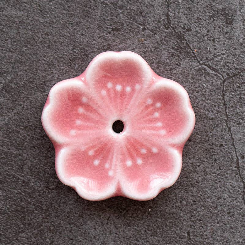 Gohobi Handgefertigte Keramik-Blumenornament Räucherstäbchenhalter