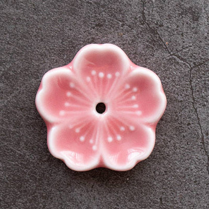 Gohobi Handgefertigte Keramik-Blumenornament Räucherstäbchenhalter
