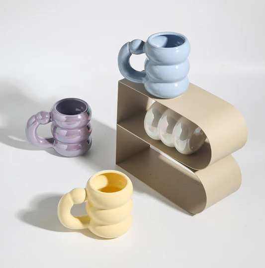 Keramische runde Bubble Mugs Kaffeetassen / Welle Tasse