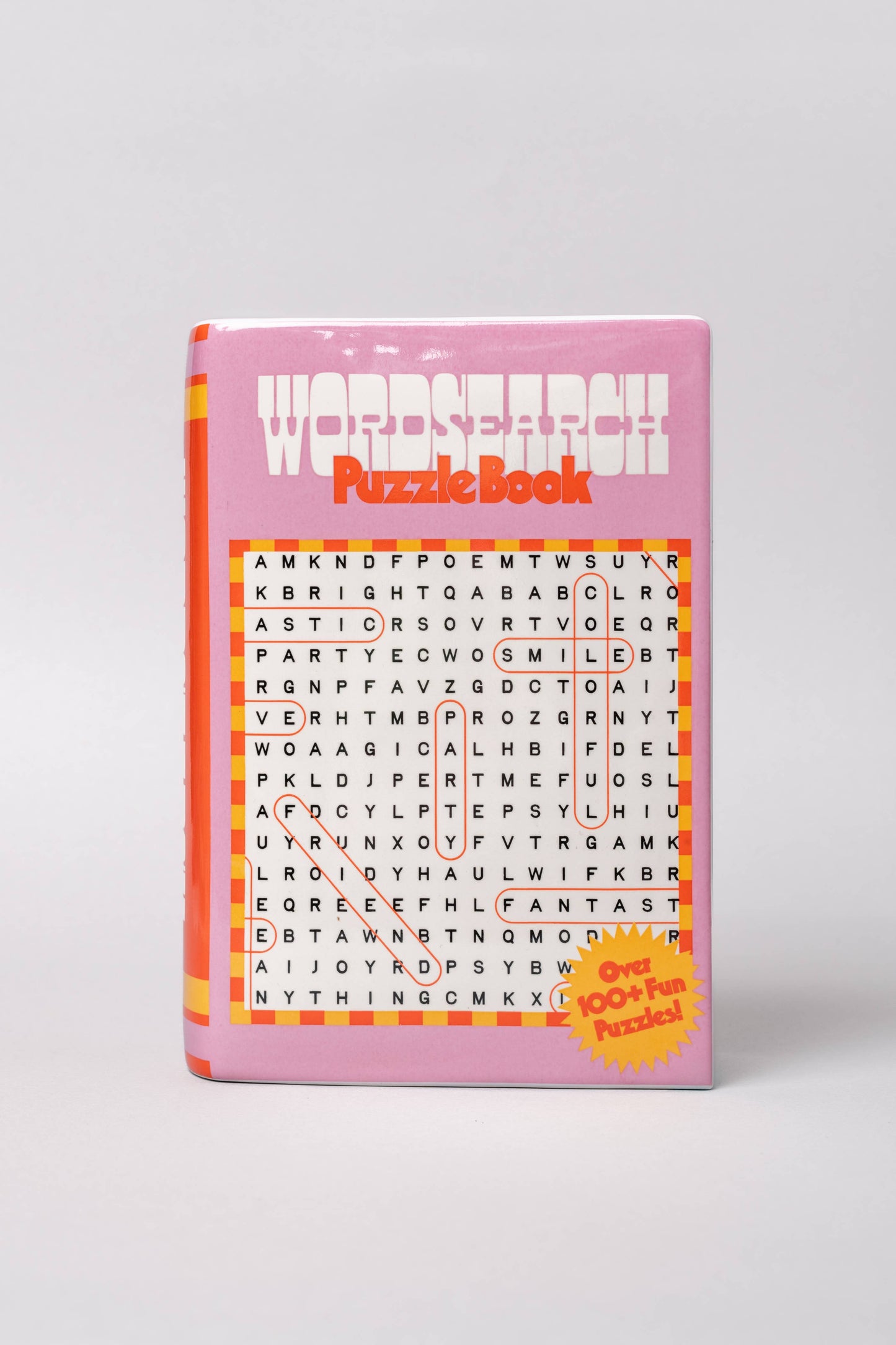 Buchvase mit Suchworträtsel-Design