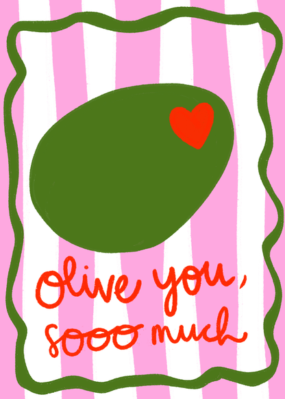 Postkarte „Olive You Sooo Much“