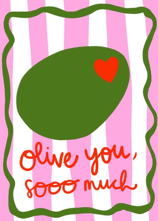Postkarte „Olive You Sooo Much“