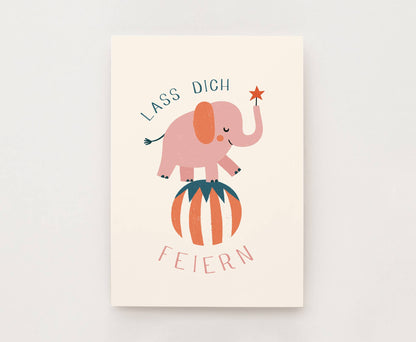 Kinder Karte - Zirkus Elefant