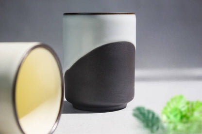 Gohobi Keramik Japanischer Stil Schwarz & Weiß Teetasse Yunomi
