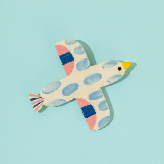 Vogel Babyblau / Keramik Hängend