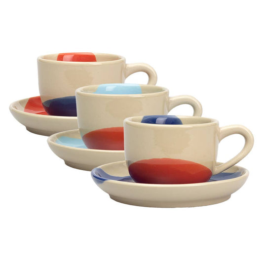 Cappuccino-Tassen und Untertassen 150ml GIRO - Set von 6