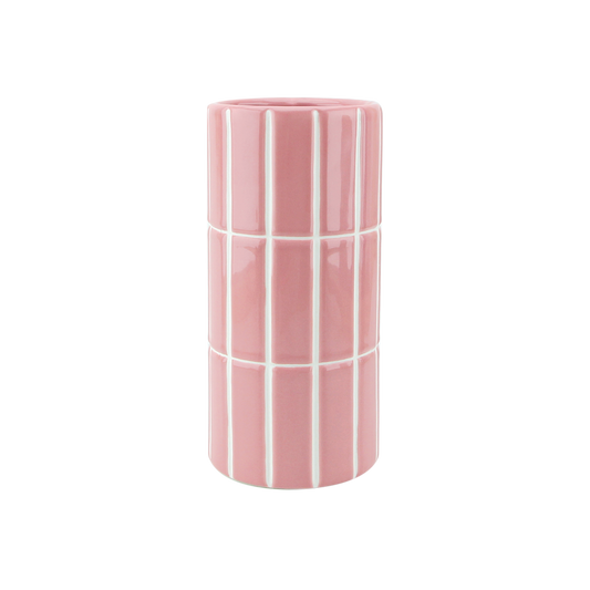 Rosa Fliesen-Vase D10,5 H23cm