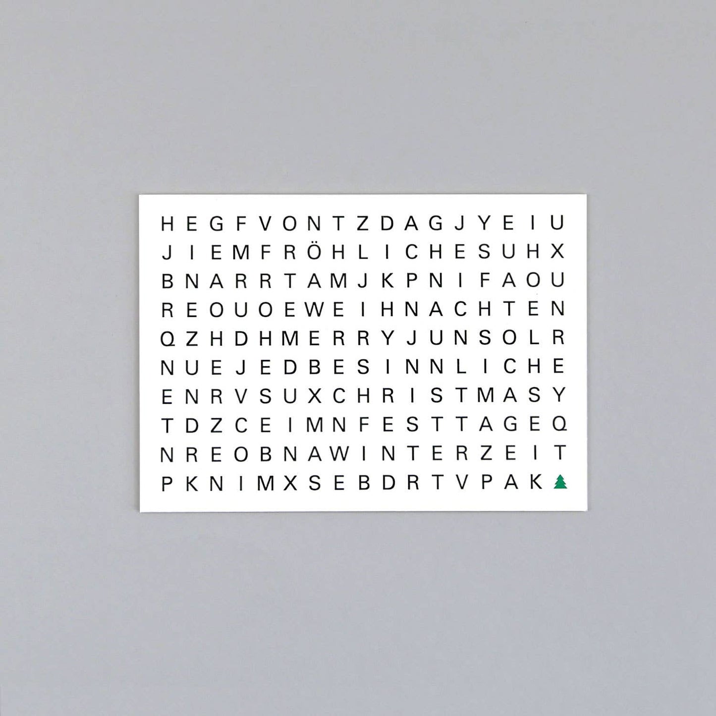 Postkarte Holzschliff Weihnachtskarte Ted Rätsel