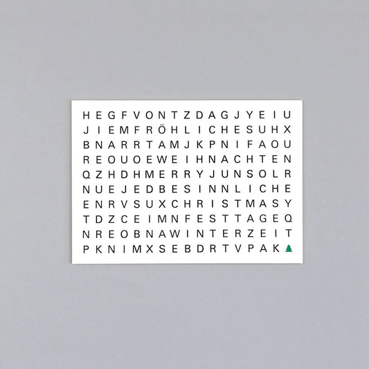 Postkarte Holzschliff Weihnachtskarte Ted Rätsel