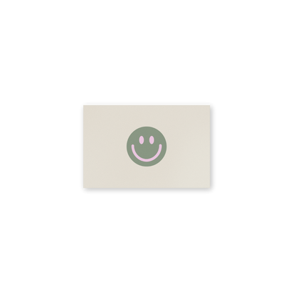 Mini Postkarte - Smiley oliv-flieder