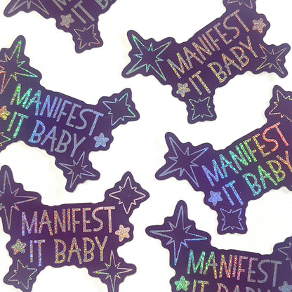 Manifest it baby - Glitzer Vinyl Sticker