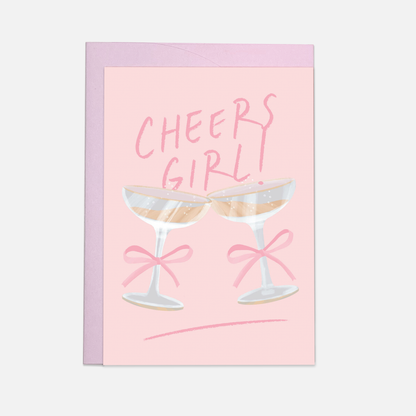 Cheers Girl-Grußkarte (auch auf Französisch): Einzel / French
