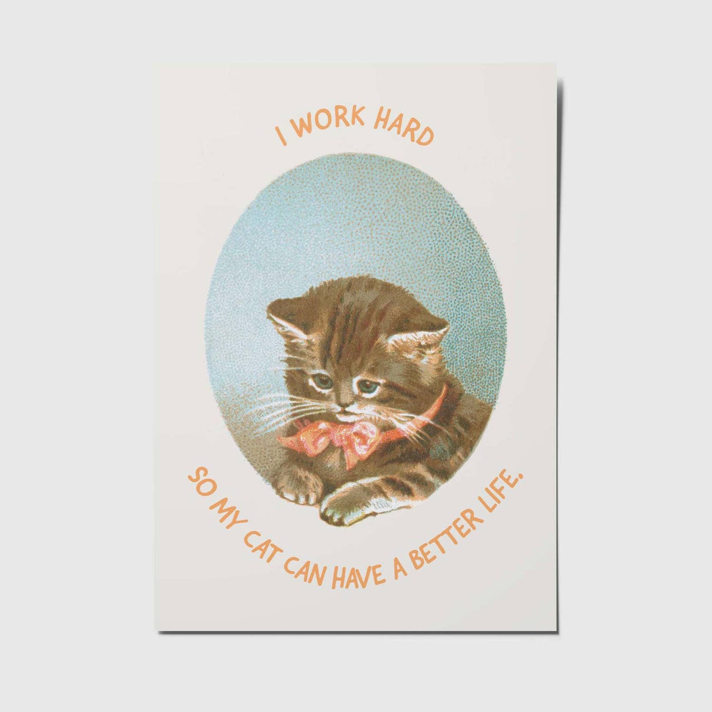 I work hard - A6 Postkarte