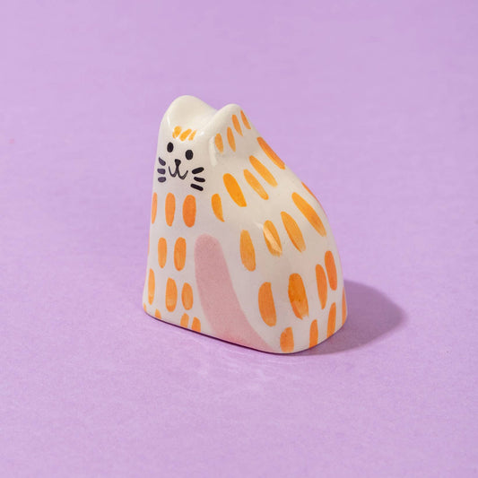 Kleine orange Katze / Keramikfigur