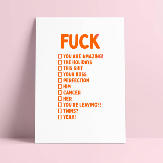 FUCK you are amazing, him, cancer, holidays Postkarte