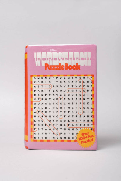 Buchvase mit Suchworträtsel-Design