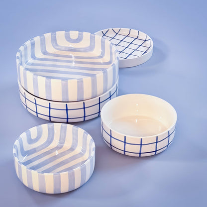 Schale gross  Stripes - morning azzurro