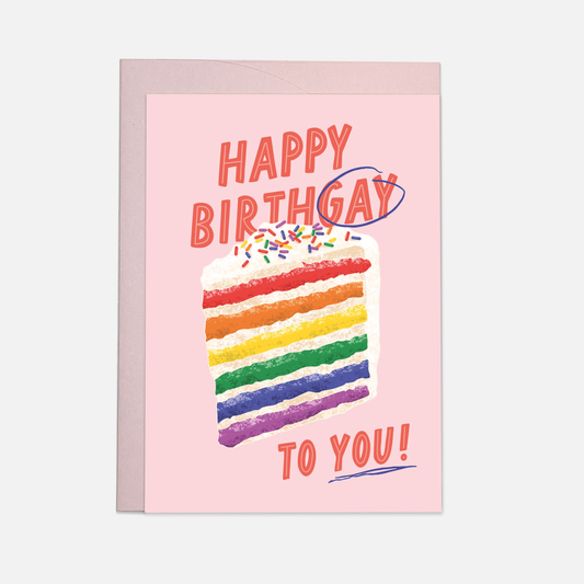 Glückwunschkarte „Happy birthgay“