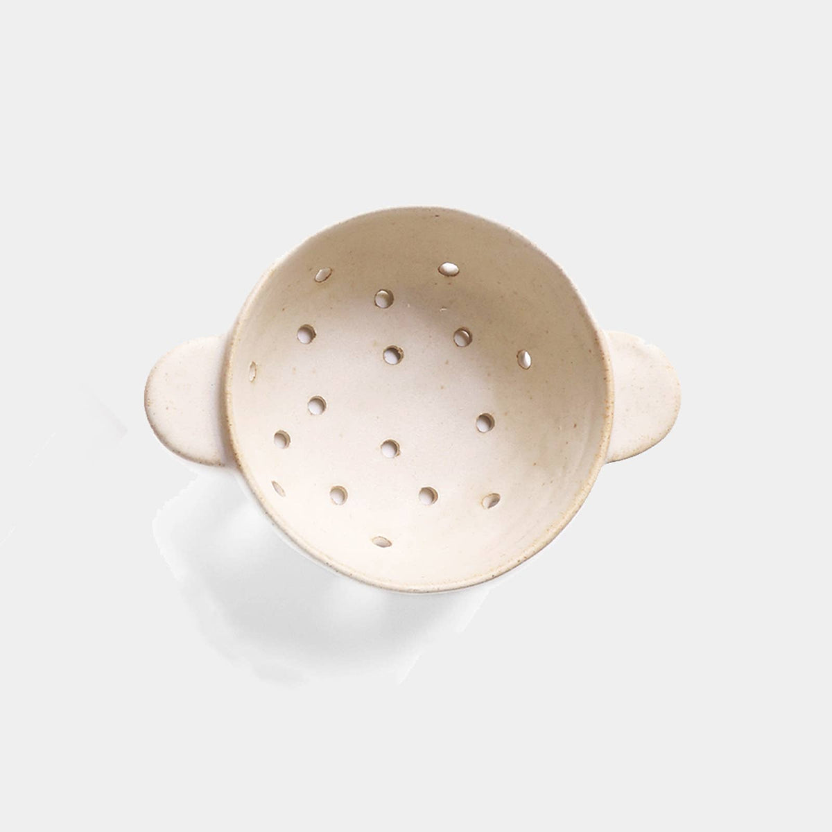 Beige Keramik-Beerenschale - Beeren-Sieb - Beerenkorb