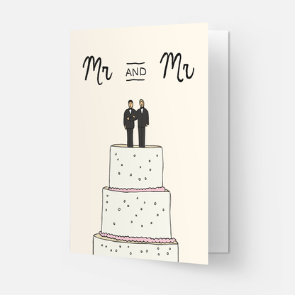 Glückwunschkarte mit Hochzeitstorte