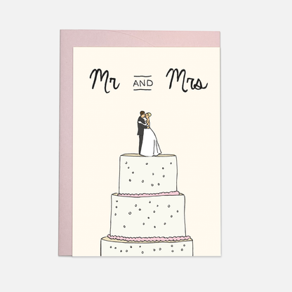 Glückwunschkarte mit Hochzeitstorte