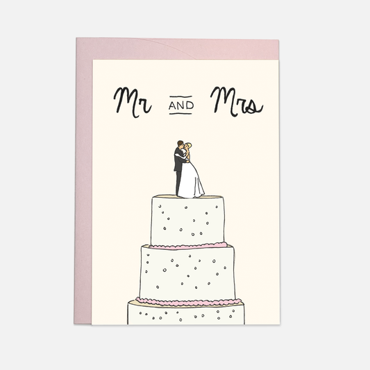 Glückwunschkarte mit Hochzeitstorte