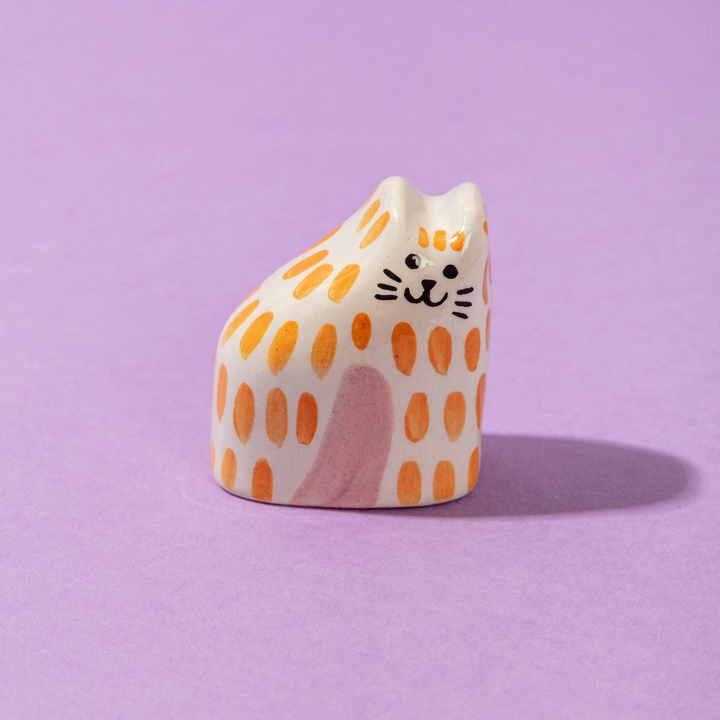 Kleine orange Katze / Keramikfigur