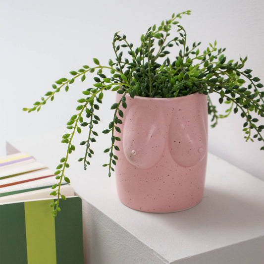 PINK TITS BLUMENVASE - HANDGEMALT HF