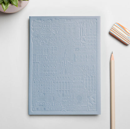 The Barcelona Notebook von The City Works – handgeprägtes Notizbuch im B6-Format