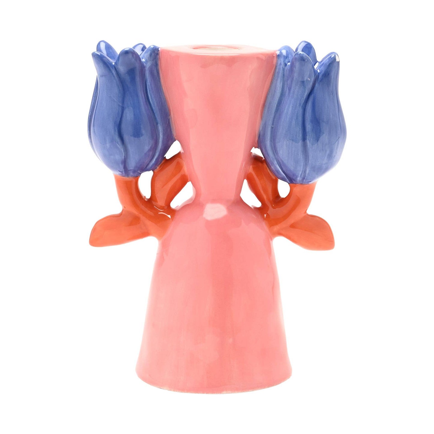 Hestia Kerzenhalter mit rosa Blumenmotiv