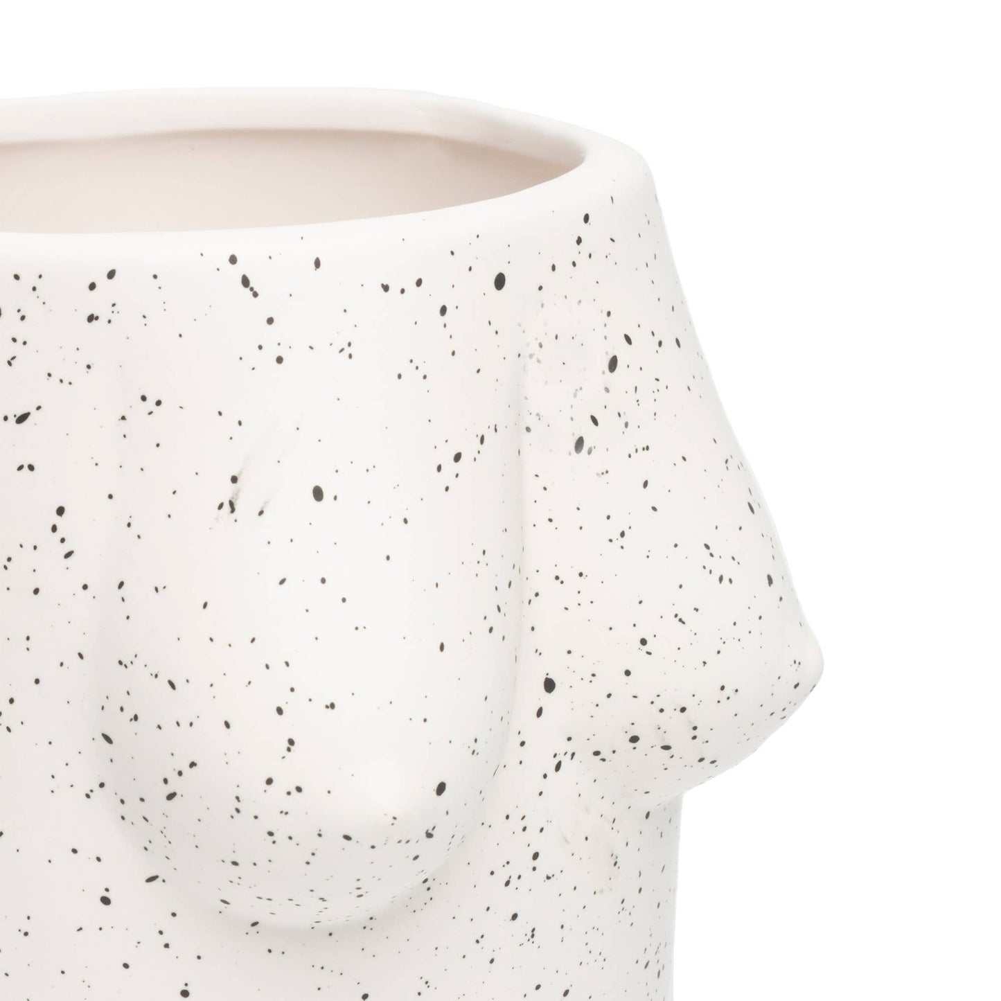 Blumenvasen-Behälter mit Brüstendesign, weiß – handbemalt von Helio Ferretti