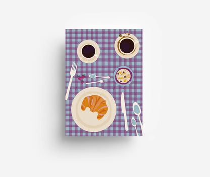 Postkarte Kaffee Frühstück DIN A6