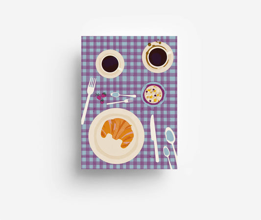 Postkarte Kaffee Frühstück DIN A6