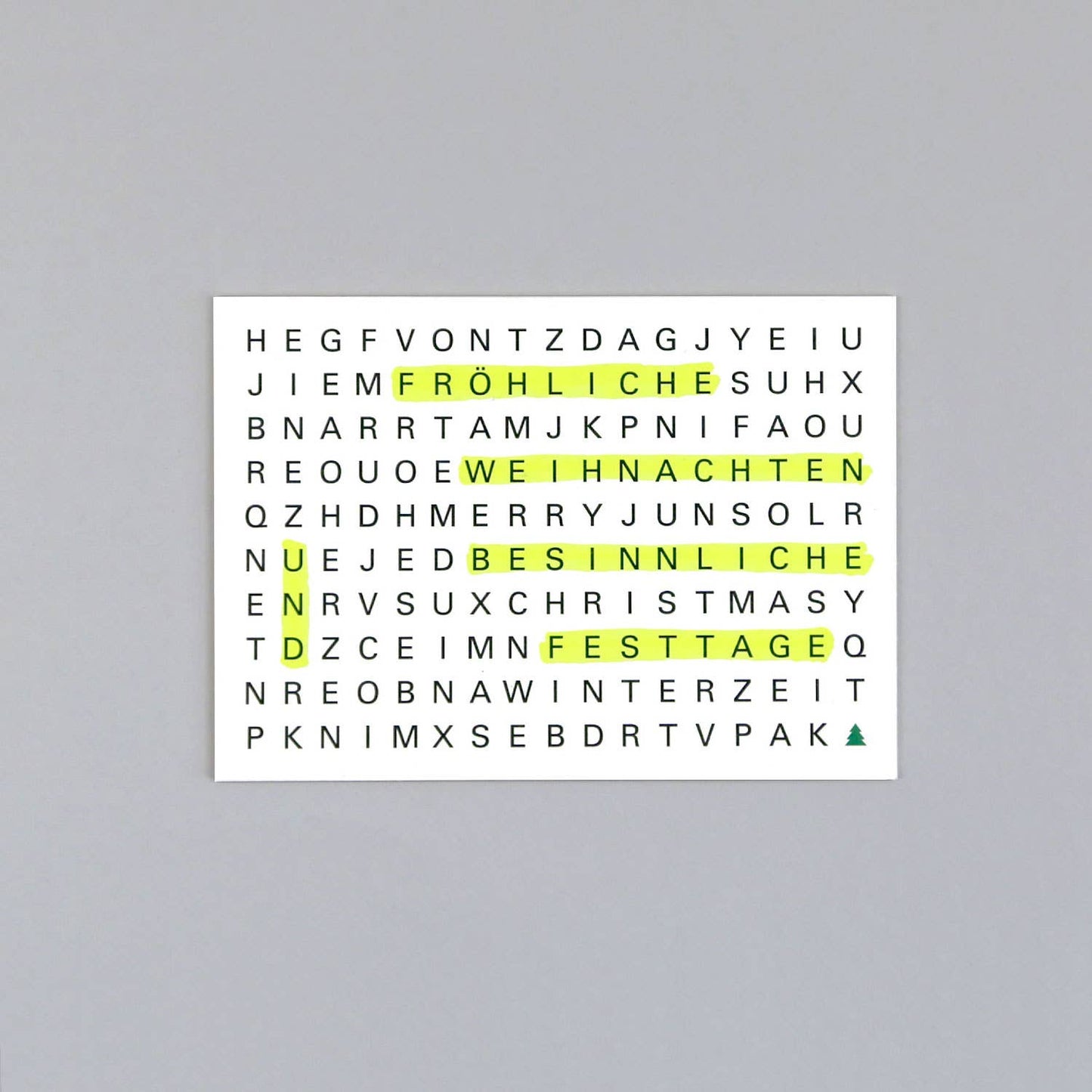 Postkarte Holzschliff Weihnachtskarte Ted Rätsel