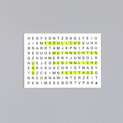 Postkarte Holzschliff Weihnachtskarte Ted Rätsel