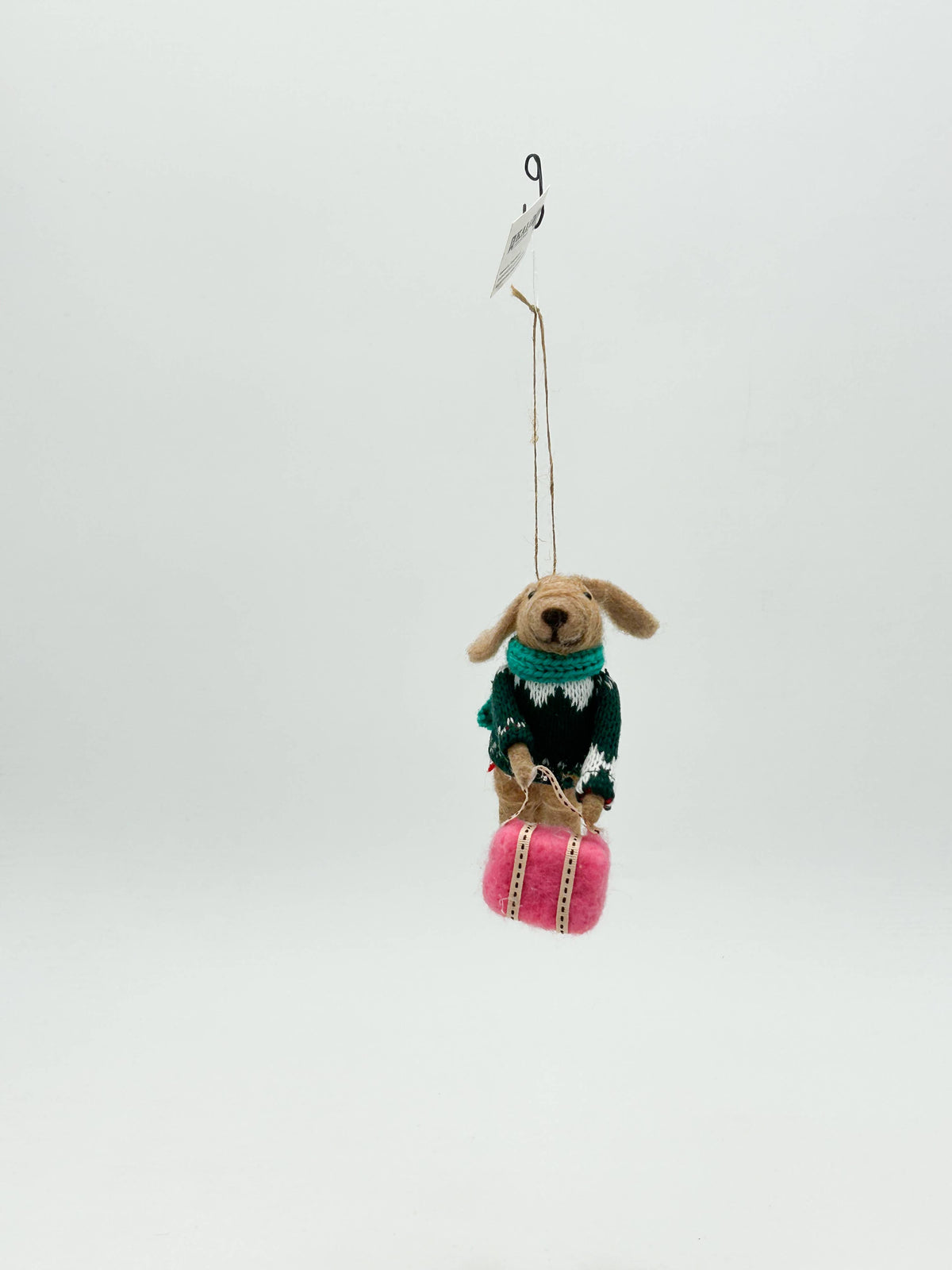Filz-Hundfigur mit Tasche - Weihnachtsbaumschmuck - FE445