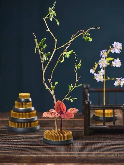 Gohobi Ikebana Kenzan Blumenhalter aus Edelstahl
