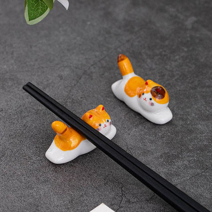 Gohobi Bunter Katzen-Essstäbchenhalter