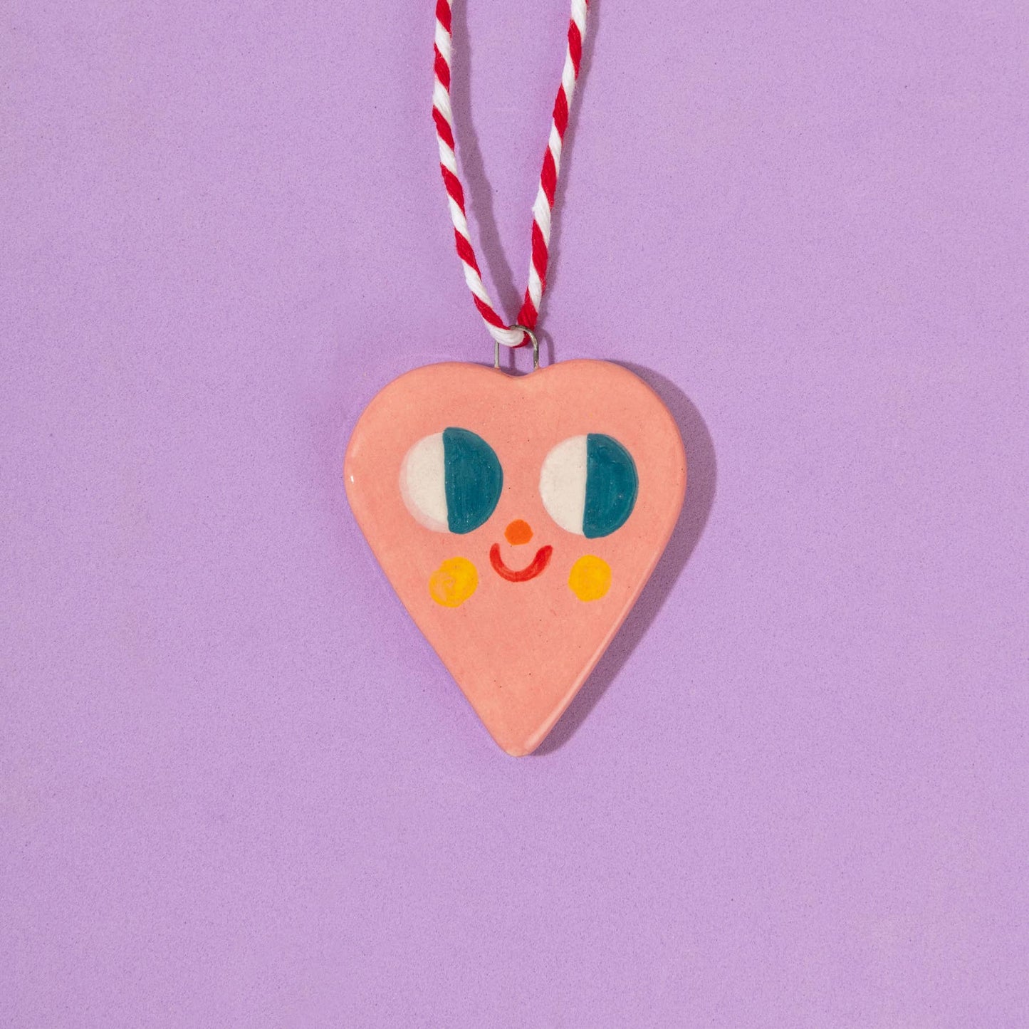 Rosa Herz / Keramikhängeschmuck