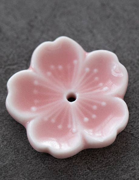 Gohobi Handgefertigte Keramik-Blumenornament Räucherstäbchenhalter